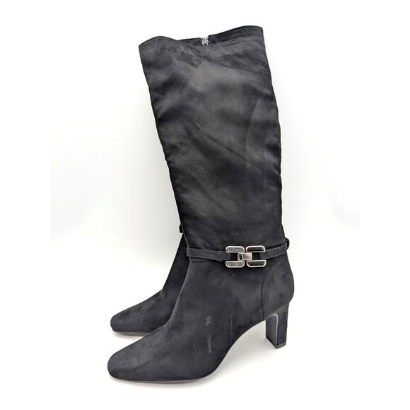 CL by Laundry Nora Knee High Boots Round Toe Women's Black Size US10 EU41 - Picture 1 of 15
